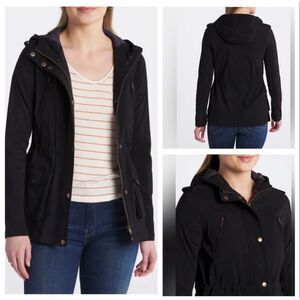 EDEN SOCIETY Women’s Black Long Sleeve Hooded Utility Jacket Size Small